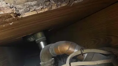 Existing Metal Drain Piping Photo