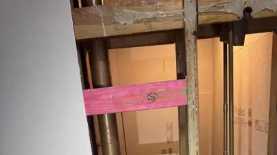 Open Wall Piping Framing Photo
